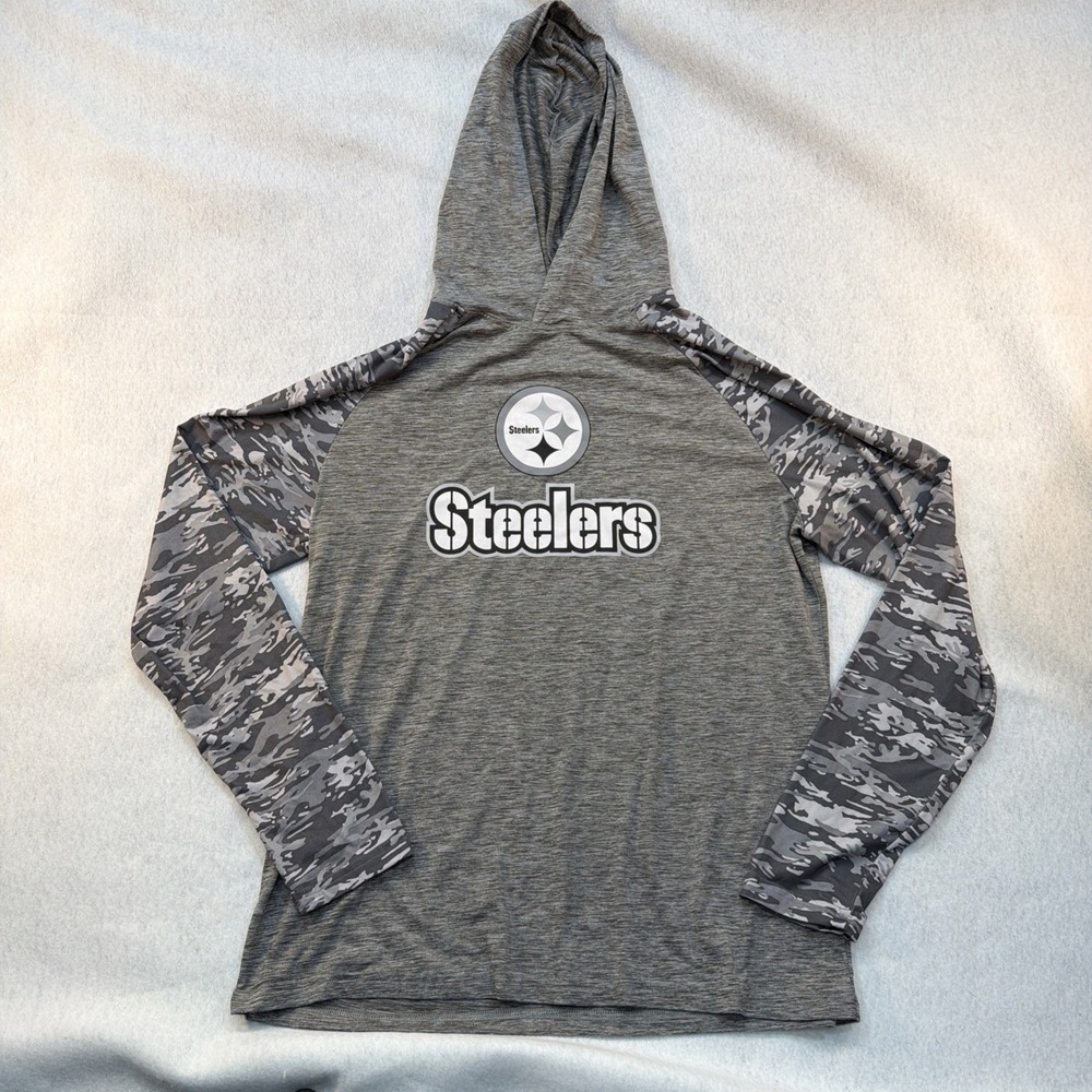 NFL Pittsburgh Steelers heather grey light soft hood Unisex Large Stretch Camo